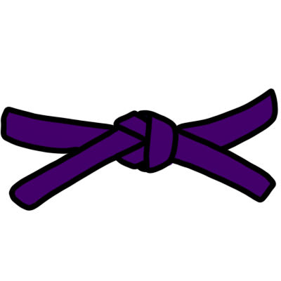 a martial arts purple belt, based on art by Wikimedia user Edgouno.